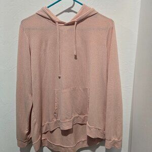 Cutest lightweight orange/white plaid hoodie  Lightly Loved Large